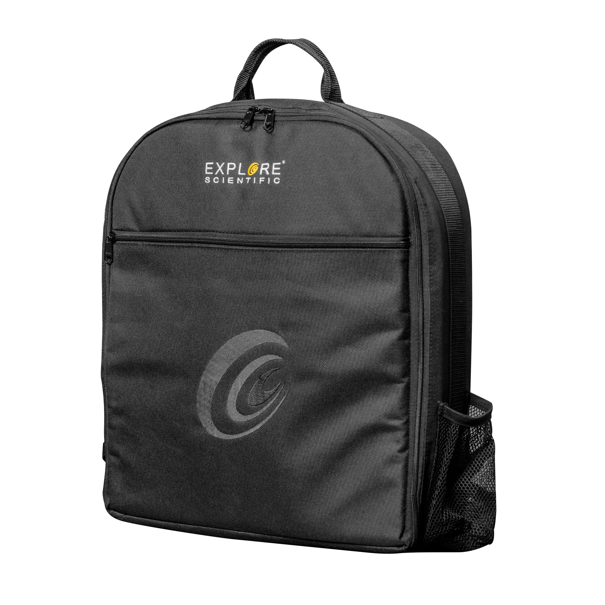 Explore Scientific backpack carry case with thumb screws ES-BPCC-01-102 designed for 102mm telescopes providing beginner astronomers with a secure padded portable and hands free backpack transportation solution for safely carrying their telescope to dark sky sites camping trips and stargazing adventures — Telescope Wolves