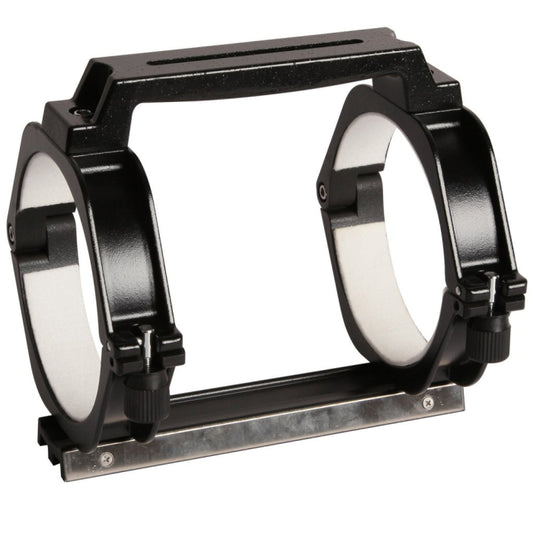 Explore Scientific cradle ring set with slotted carry handle TED102CFCRDL designed exclusively for the carbon fiber series 102mm telescope providing secure stable and precise mounting balance and easy transportation for comfortable visual observing and astrophotography setups — Telescope Wolves