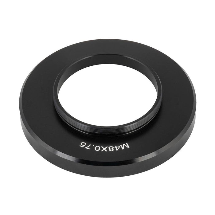 Explore Scientific M48 x 0.75 adapter 510368 designed exclusively for the FFFR507X-00 field flattener providing beginner astrophotographers with a precise secure and wobble free M48 threaded connection for sharp flat field corner to corner deep sky imaging — Telescope Wolves