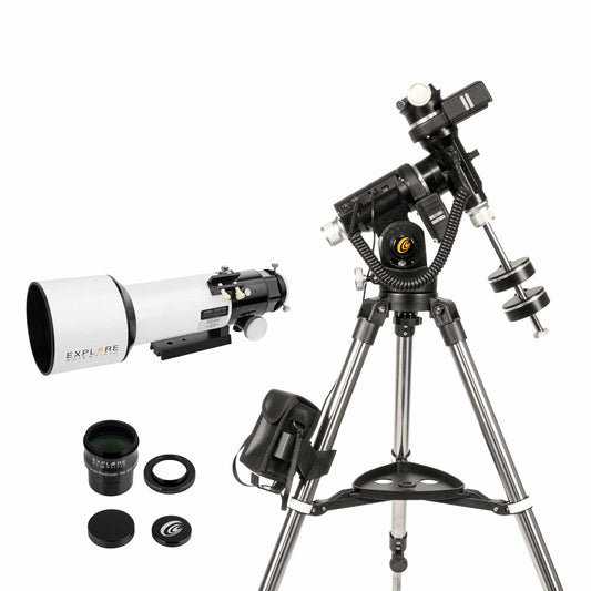 Explore Scientific ED80-FCD100 Air-Spaced Triplet Refractor Telescope with 0.8x Focal Reducer and iEXOS-100-2 PMC-Eight Equatorial Tracker System FCD100-0806-FR0.8x-iEXOS100
