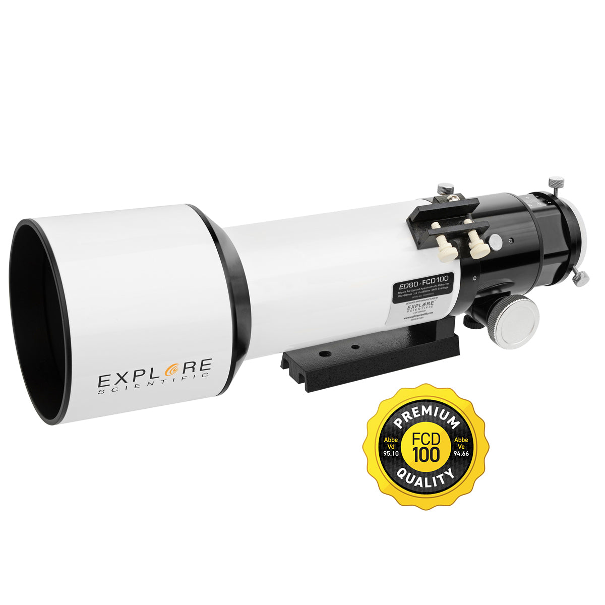 Explore Scientific ED80 f/6 Triplet APO Refractor + 0.8× Focal Reducer (ES-ED-0806-FR0.8x)