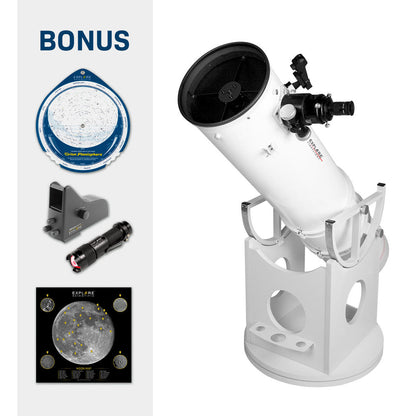 Explore Scientific FirstLight 8-inch Newtonian Reflector Solid Tube Dobsonian Telescope – FL-DOB0806-02