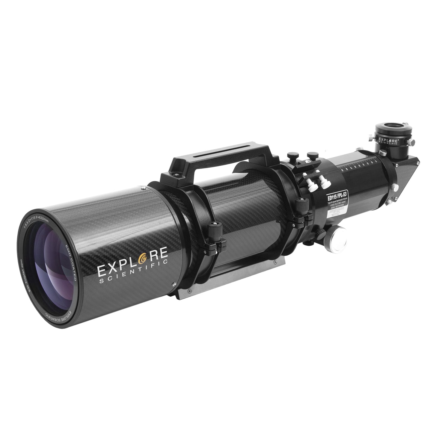 Explore Scientific ED115 FPL53 115mm f/5.5 Air-Spaced Triplet ED APO Refractor Telescope in Carbon Fiber with 3" HEX Focuser FPL53-115CF-01