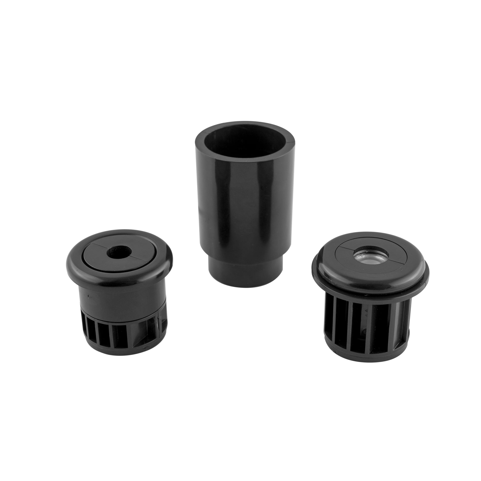 Eyepiece components included with the Explore Scientific Galileoscope educational telescope kit GSCOPE showing the optical glass elements that kids students and beginner astronomers assemble as part of the hands on telescope building and optics learning experience — Telescope Wolves
