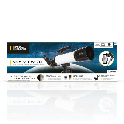 National Geographic RT70400 70mm Refractor Telescope — Beginner Telescope with Panhandle Mount and Smartphone Adapter