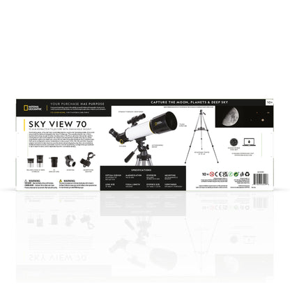 National Geographic RT70400 70mm Refractor Telescope — Beginner Telescope with Panhandle Mount and Smartphone Adapter
