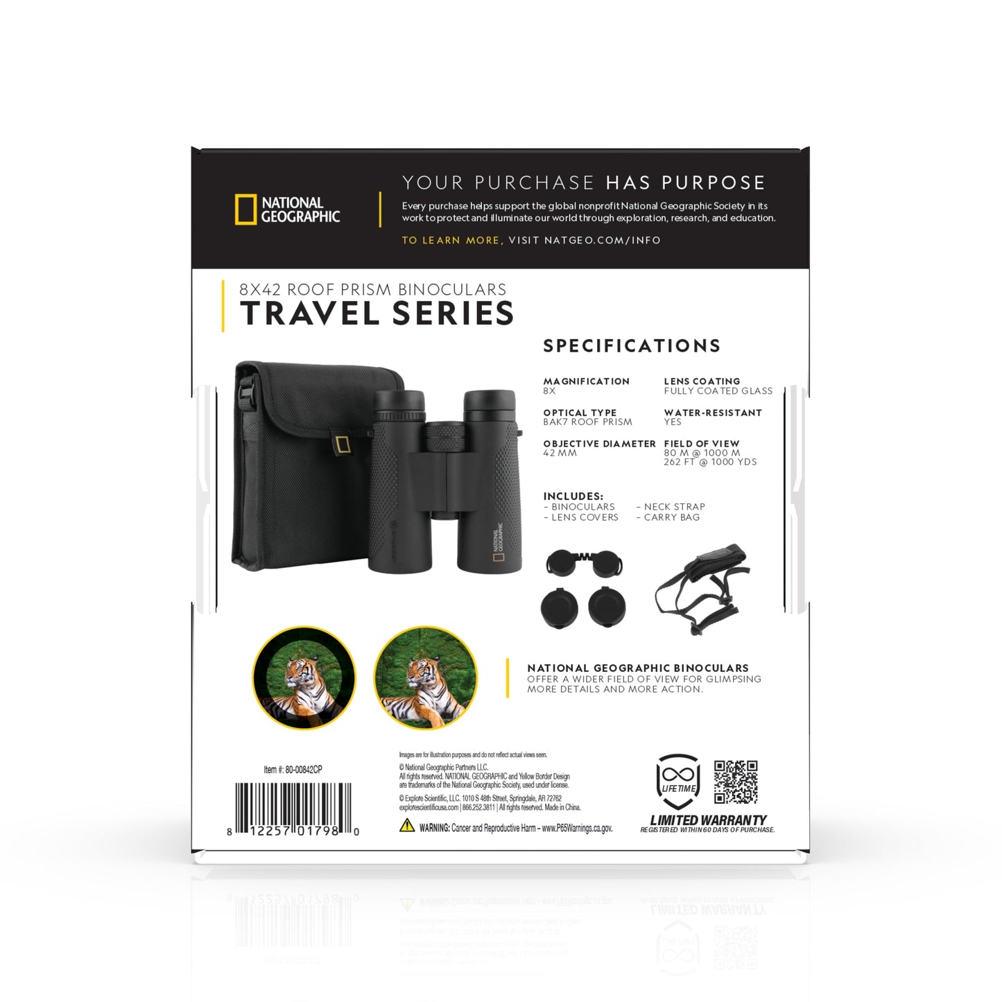 National Geographic 8x42 Binoculars 80-00842CP | Telescope Wolves
