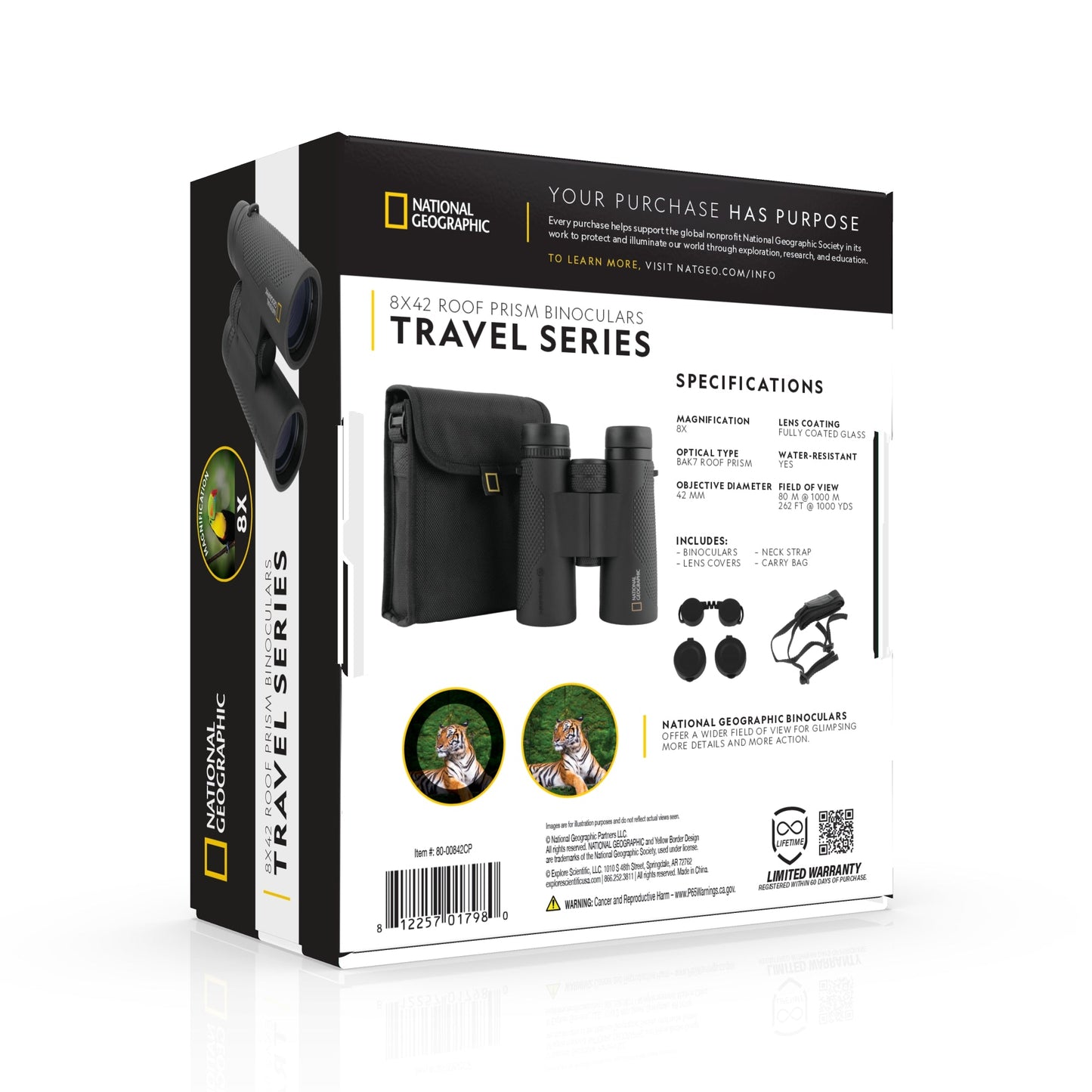 National Geographic 8x42 Binoculars 80-00842CP | Telescope Wolves