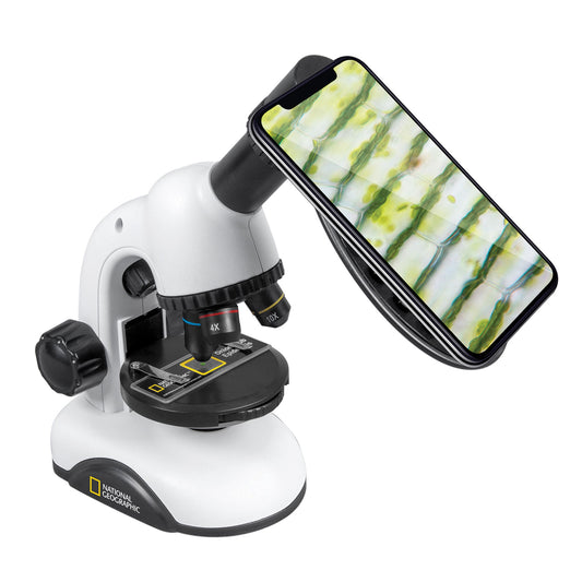 National Geographic 40x-640x Microscope — Beginner Microscope with Smartphone Adapter | Telescope Wolves