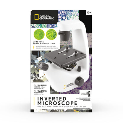National Geographic 40x-400x Inverted Microscope — Student Microscope with Full Accessory Kit | Telescope Wolves