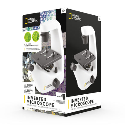 National Geographic 40x-400x Inverted Microscope — Student Microscope with Full Accessory Kit | Telescope Wolves