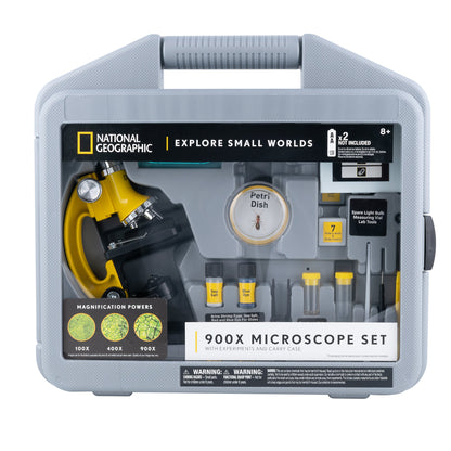 National Geographic 900x Microscope Set with Hard Case — Complete Student Microscope Kit | Telescope Wolves