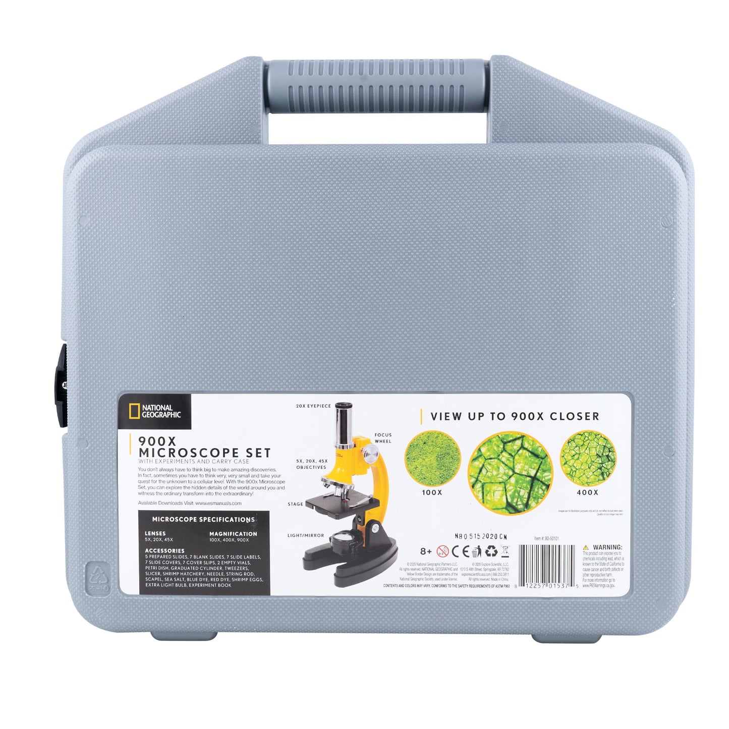National Geographic 900x Microscope Set with Hard Case — Complete Student Microscope Kit | Telescope Wolves