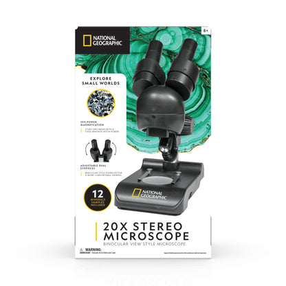 National Geographic 20x Stereo Microscope — Dissection Microscope for Students and Hobbyists | Telescope Wolves