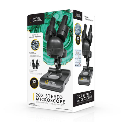 National Geographic 20x Stereo Microscope — Dissection Microscope for Students and Hobbyists | Telescope Wolves