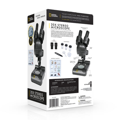 National Geographic 20x Stereo Microscope — Dissection Microscope for Students and Hobbyists | Telescope Wolves