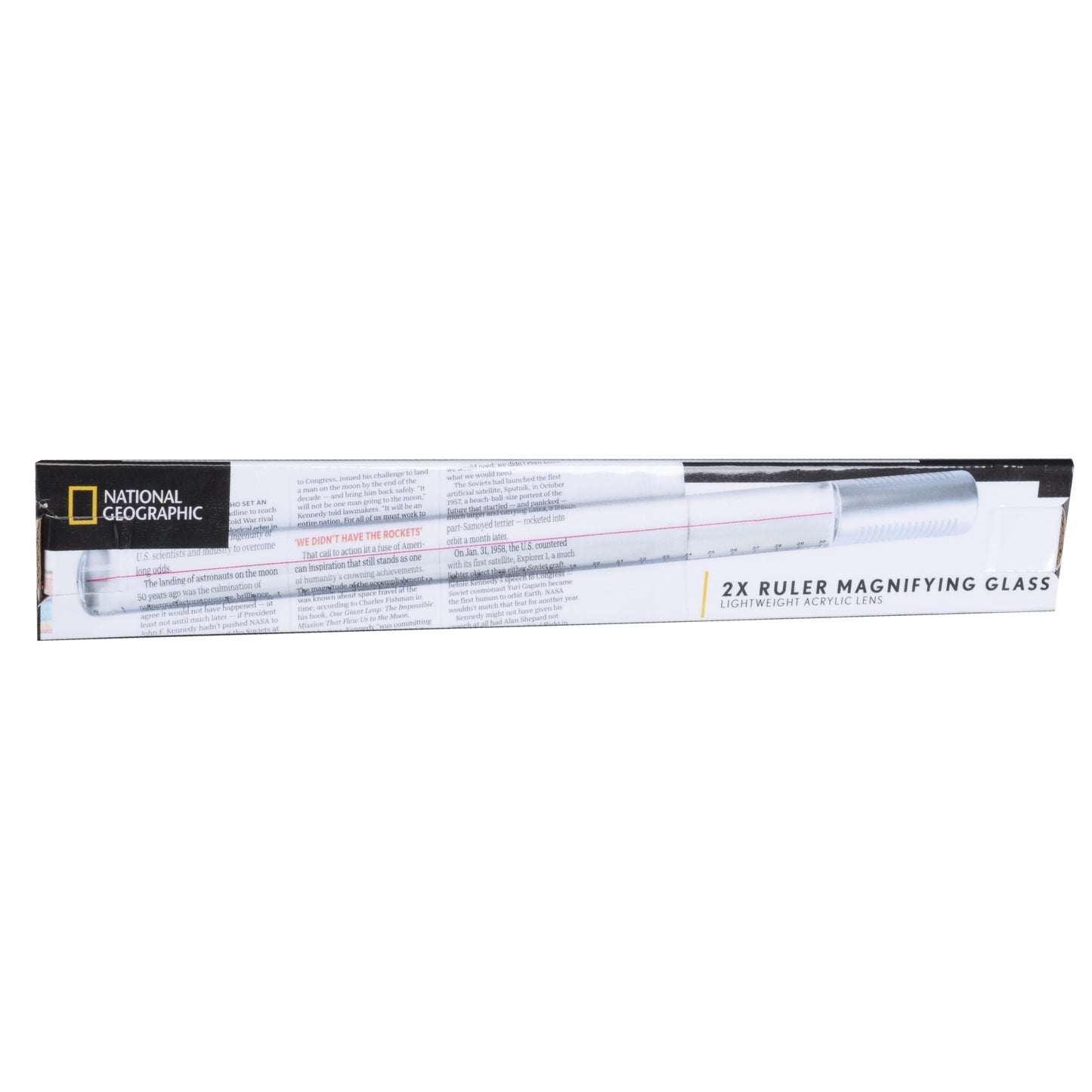 National Geographic 2x Reading Magnifier & Ruler 80‑72000 – Lightweight Acrylic Magnifying Tool