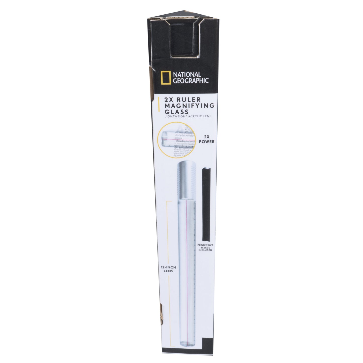 National Geographic 2x Reading Magnifier & Ruler 80‑72000 – Lightweight Acrylic Magnifying Tool