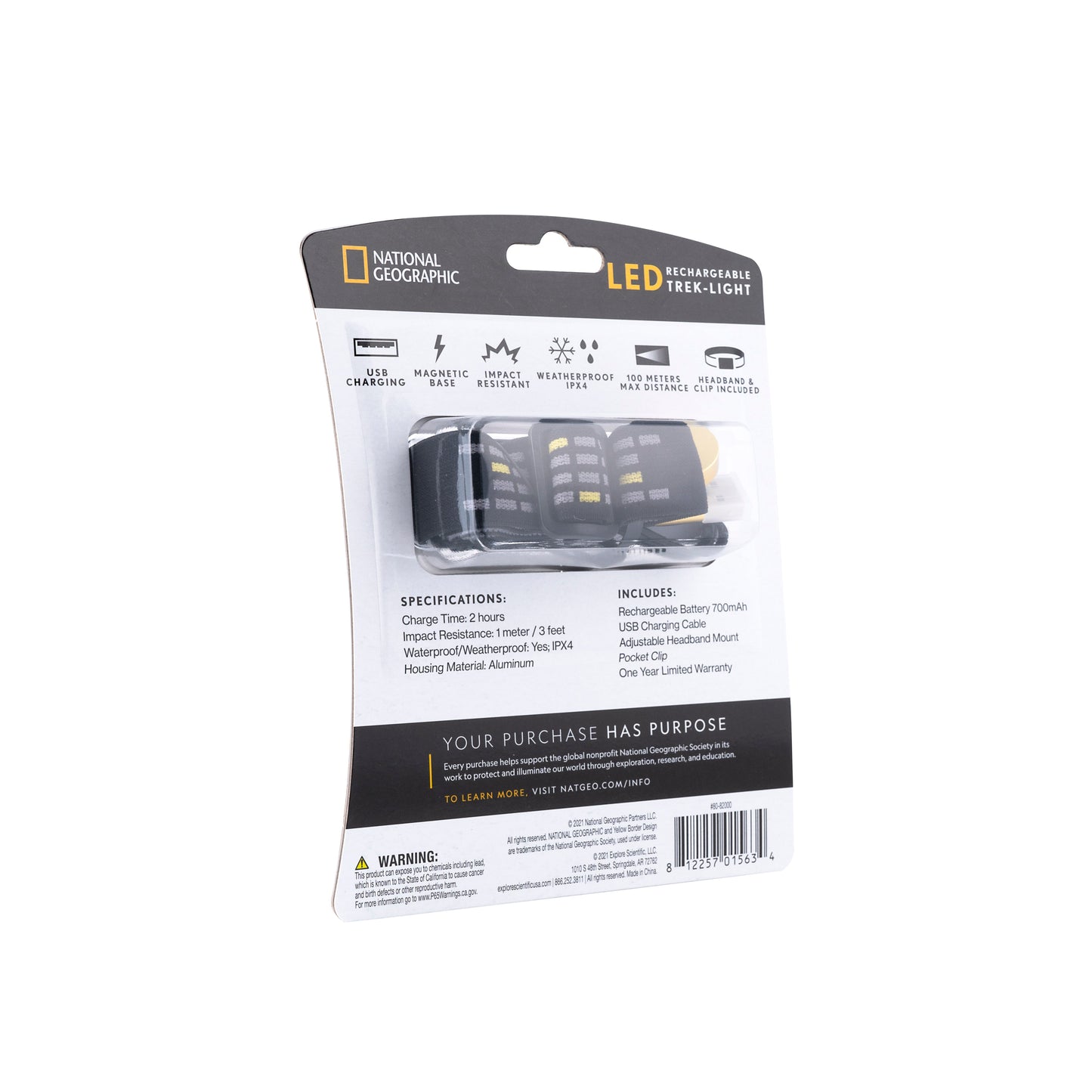 National Geographic LED Headlight Rechargeable 80‑82000 – Hands-Free Outdoor Light