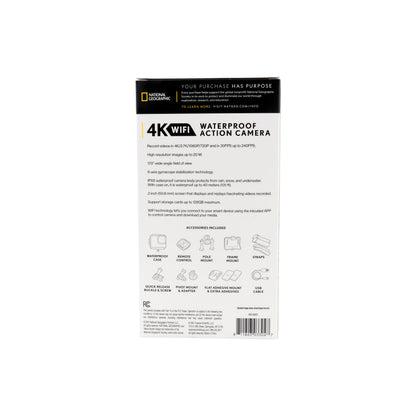 National Geographic 4K Waterproof Action Camera with WiFi 80‑83003 – Adventure-Proof Action Cam