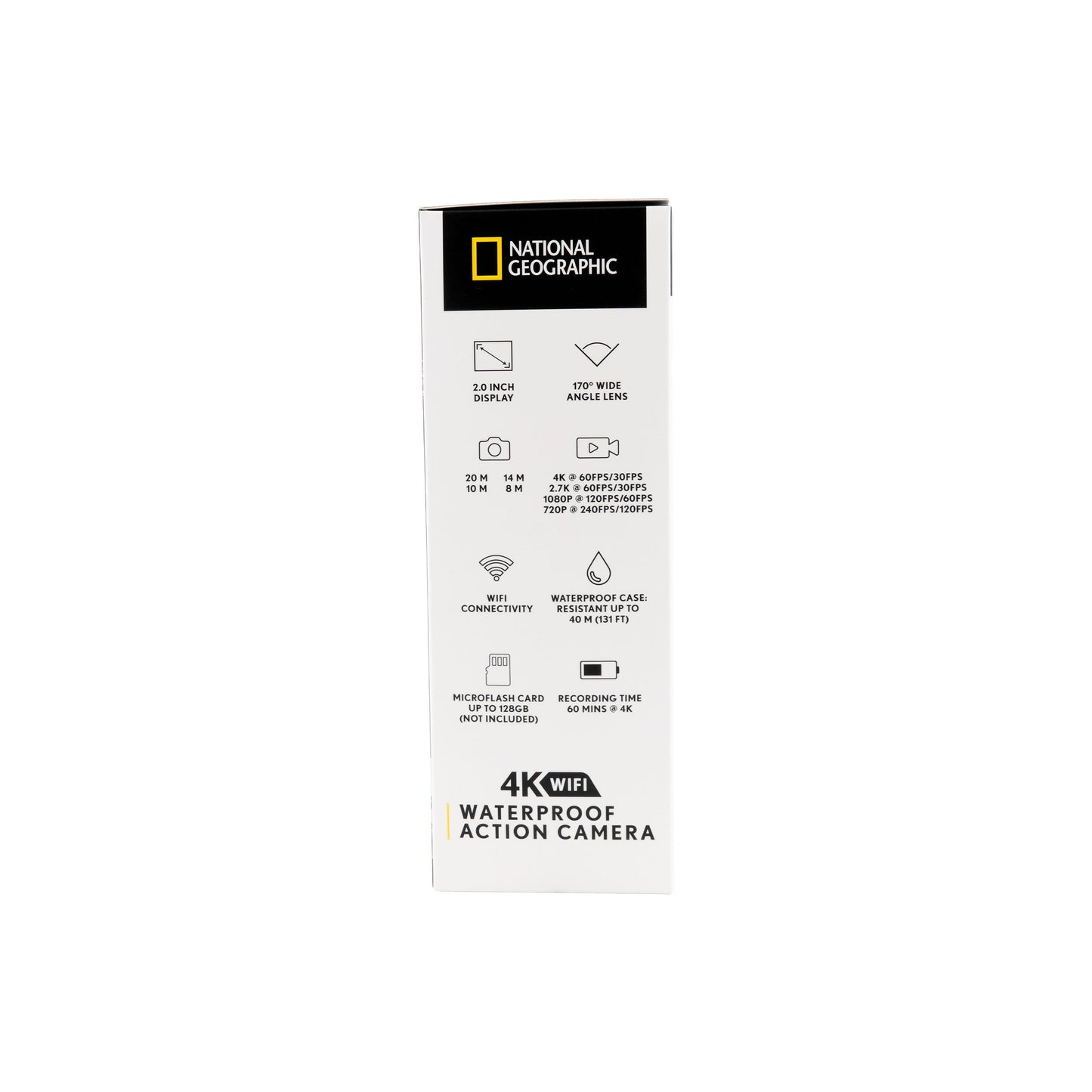 National Geographic 4K Waterproof Action Camera with WiFi 80‑83003 – Adventure-Proof Action Cam
