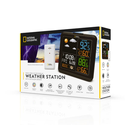 Explore Scientific Wide-View Weather Station with Outdoor Sensor — Indoor-Outdoor Temperature and Humidity Monitor | Telescope Wolves