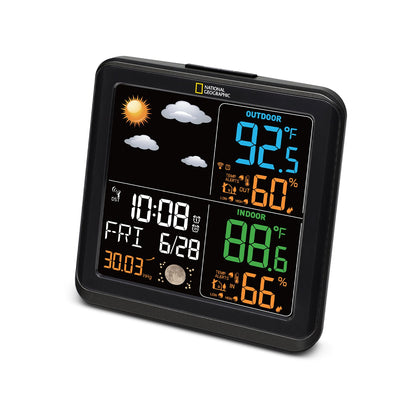 Explore Scientific Wide-View Weather Station with Outdoor Sensor — Indoor-Outdoor Temperature and Humidity Monitor | Telescope Wolves