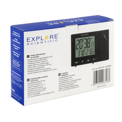 Explore Scientific RDP1001 Projection Clock — Black — Projects Time on Wall or Ceiling