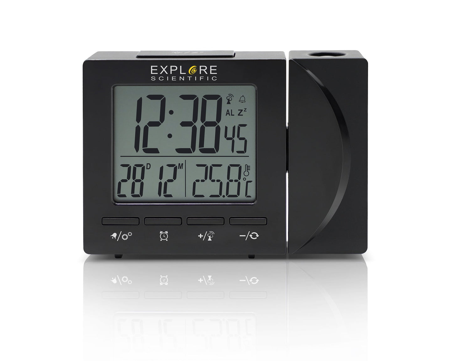 Explore Scientific RDP1001 Projection Clock — Black — Projects Time on Wall or Ceiling