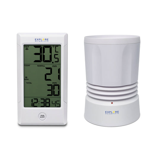 Explore Scientific Wireless Rain Gauge with Outdoor Temperature RGT1001