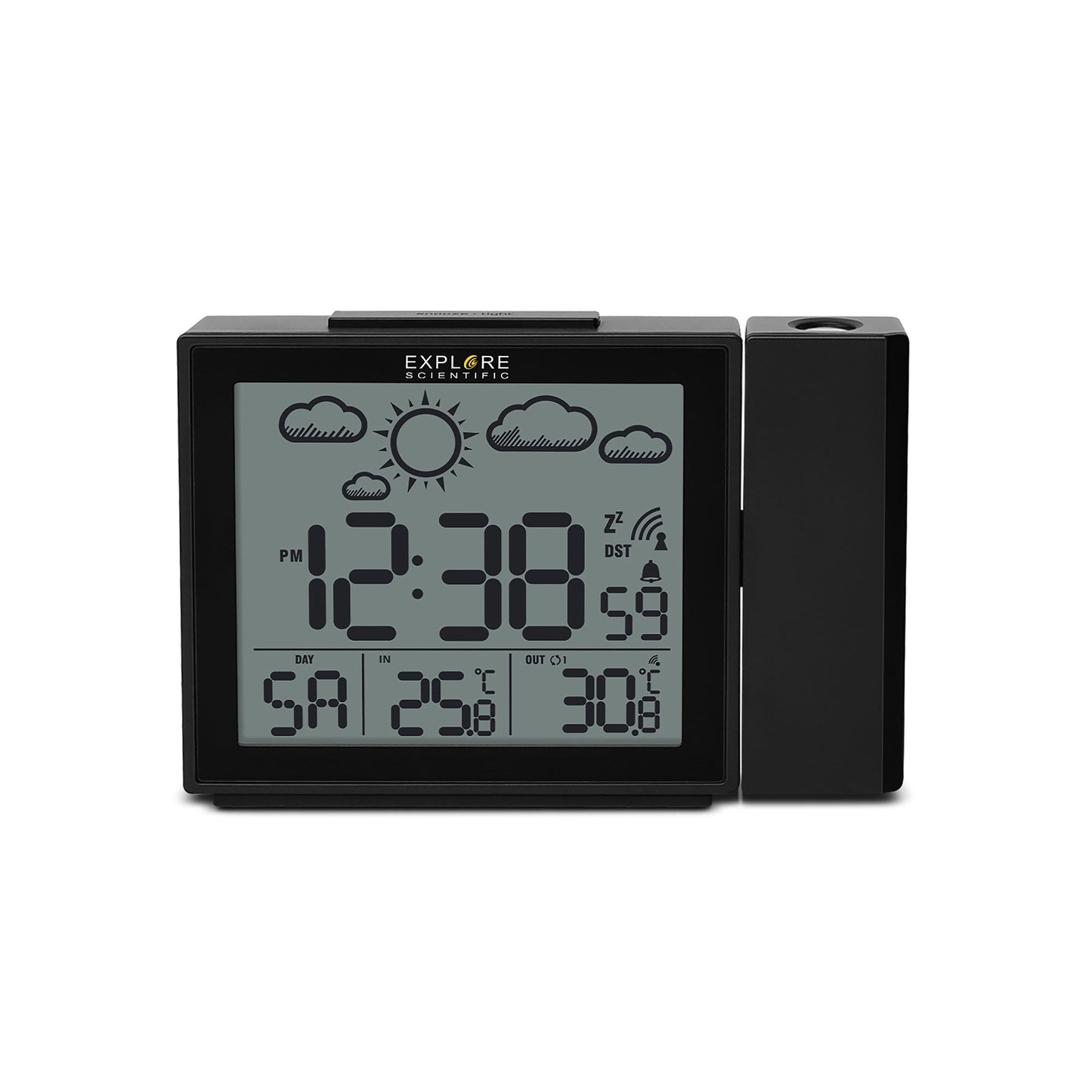 Explore Scientific Projection Radio Controlled Clock with Weather Forecast Display RPW3009CM3000