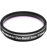 SVBONY SV220 1.25 inch 3nm H-Alpha OIII dual narrowband filter W9190 ideal for beginner astrophotography providing ultra precise 3nm narrowband filtering for capturing stunning detailed hydrogen alpha and oxygen III emission nebula images from light polluted urban and suburban skies — Telescope Wolves