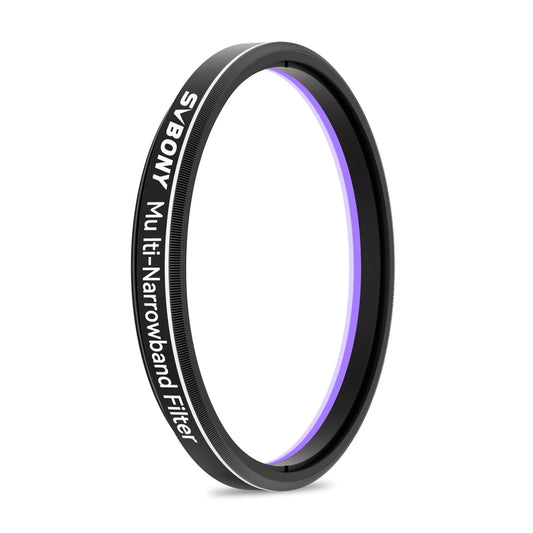 SVBONY SV240 2 inch multi narrowband filter W9191A ideal for beginner astrophotography providing versatile multi wavelength narrowband filtering for capturing stunning detailed emission nebulae planetary nebulae and deep sky object images from light polluted urban and suburban skies — Telescope Wolves