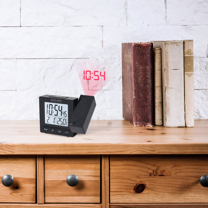 Explore Scientific RDP1001 Projection Clock — Black — Projects Time on Wall or Ceiling