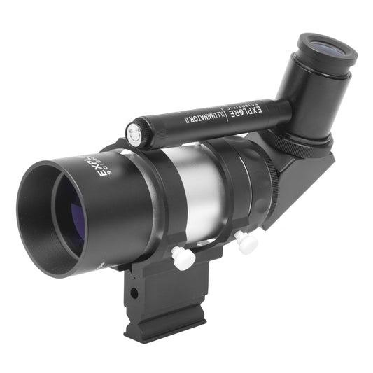 Explore Scientific 8x50 Illuminated Right Angle Polar Finder Scope with NEW long battery life Illuminator II VFEI0850-RA