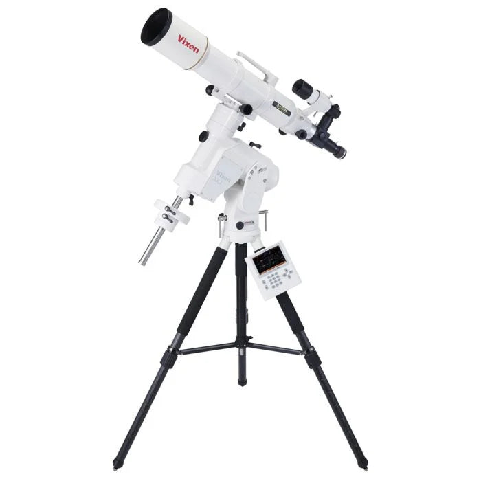 Vixen 103mm apochromatic refractor telescope kit ES36956-SO ideal for beginner astrophotographers and stargazers providing sharp fully color corrected and aberration free views of planets moon star clusters nebulae and galaxies for stunning astrophotography and comfortable high contrast visual observing with premium apochromatic optics — Telescope Wolves