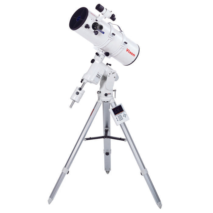 Vixen 200mm f4 Newtonian reflector telescope with SXP2 GoTo equatorial mount ES25135-SO complete astrophotography and deep sky stargazing set ideal for serious beginner astrophotographers providing large aperture fast focal ratio optics precise computerized object location accurate SXP2 goto tracking and smooth automatic star following for stunning detailed planetary lunar and deep sky imaging and visual observing of nebulae galaxies and star clusters — Telescope Wolves