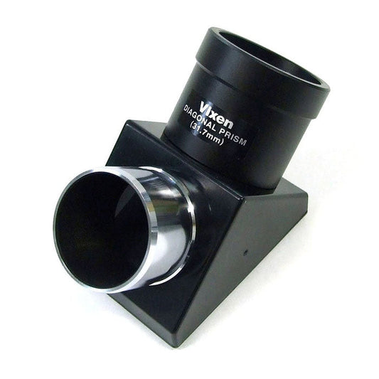 Vixen 31.7mm prism diagonal ES3675 90 degree viewing angle ideal for beginner astronomers providing a comfortable ergonomic and fatigue free upright viewing position for extended stargazing of planets moon star clusters and deep sky objects and comfortable terrestrial viewing through any standard 1.25 inch telescope focuser — Telescope Wolves