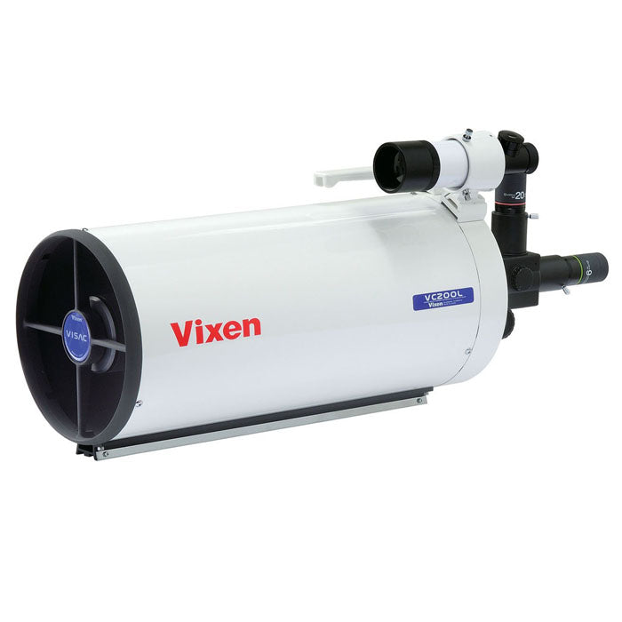 Vixen VC200L 200mm catadioptric telescope optical tube ES2632 large aperture OTA ideal for serious beginner astrophotographers and deep sky visual observers providing large aperture high performance Vixen Cassegrain catadioptric optics for stunning bright detailed and high contrast planetary lunar and deep sky imaging of nebulae galaxies and star clusters and rewarding extended visual observing sessions — Telescope Wolves