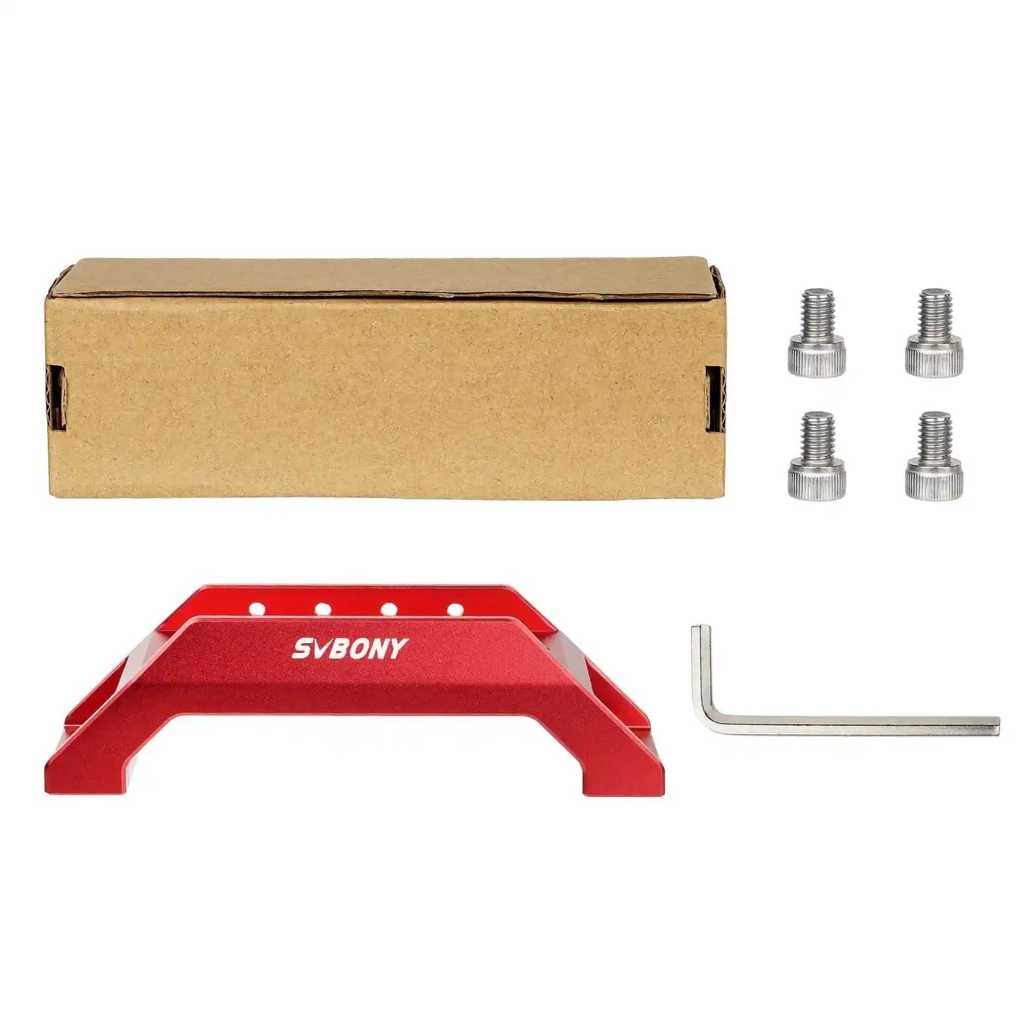 Complete contents of SVBONY SV211 135mm handle bar W9163A package showing handle bar screws and box confirming everything included out of the box for beginner astrophotographers — Telescope Wolves