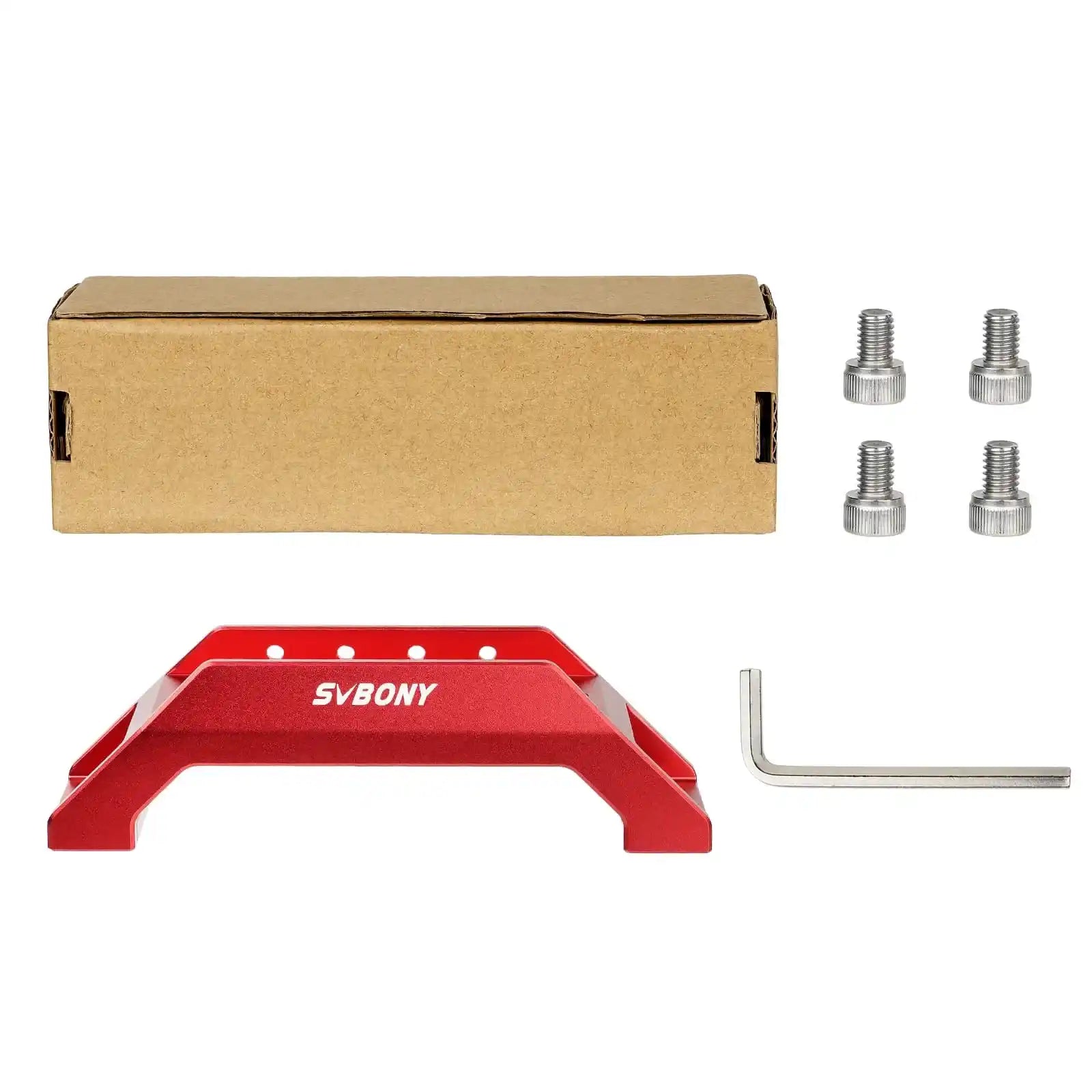 Complete contents of SVBONY SV211 135mm handle bar W9163A package showing handle bar screws and box confirming everything included out of the box for beginner astrophotographers — Telescope Wolves