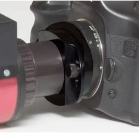 DayStar MG0408 T mount interference eliminator mounted on camera – showing easy setup for beginner solar telescope glare reduction and astrophotography