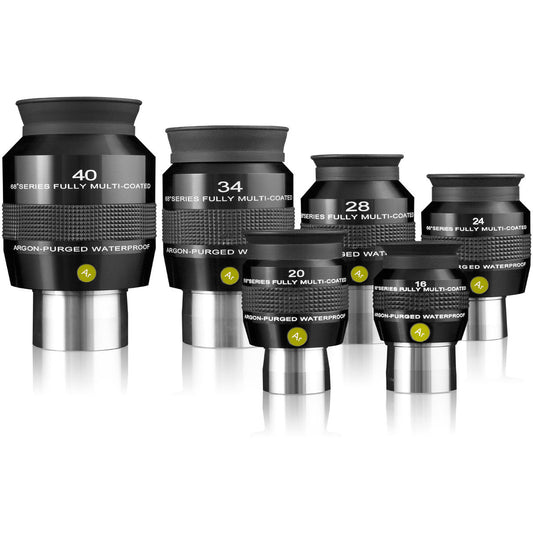 Explore Scientific 68° Argon-Purged Waterproof Eyepiece Series – 1.25" Telescope Eyepieces (16 mm, 20 mm, 24 mm, 28 mm, 34 mm, 40 mm)