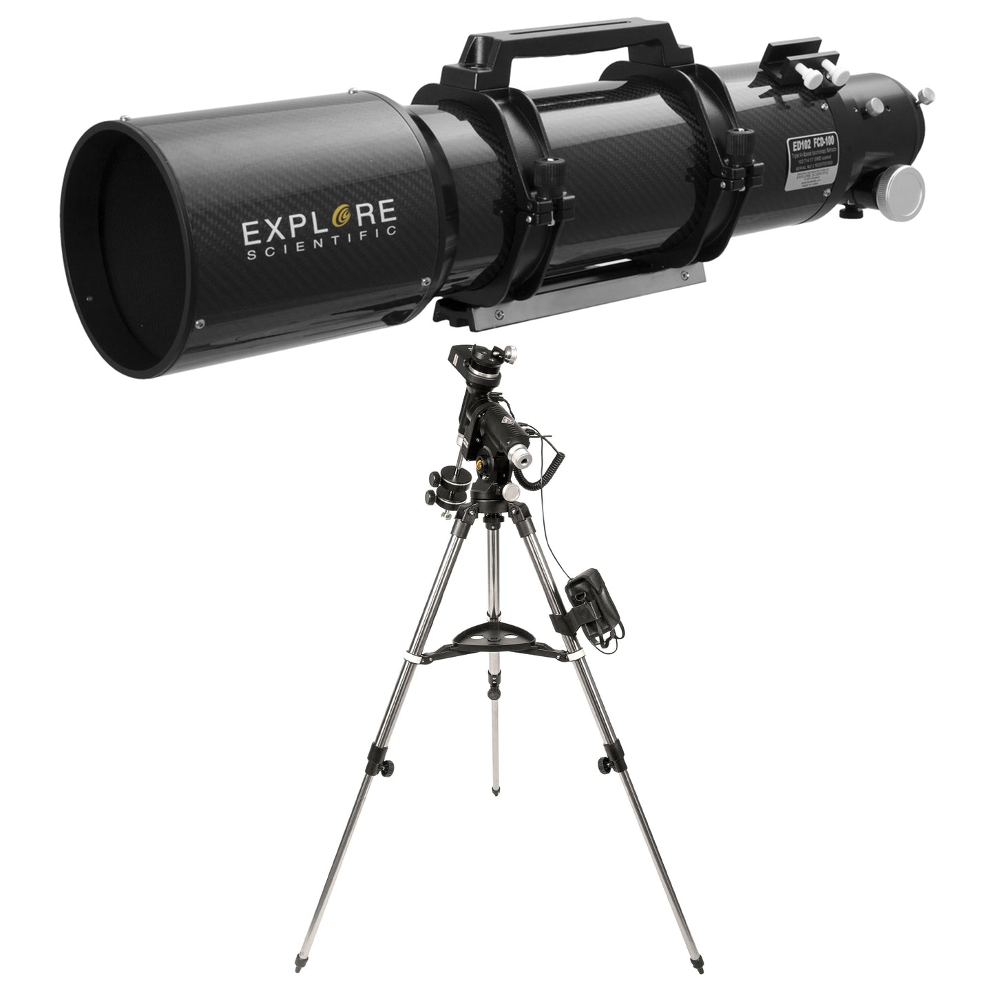 Explore Scientific FCD100 102mm carbon fibre triplet APO with iEXOS-100 PMC-Eight GoTo mount bundle
