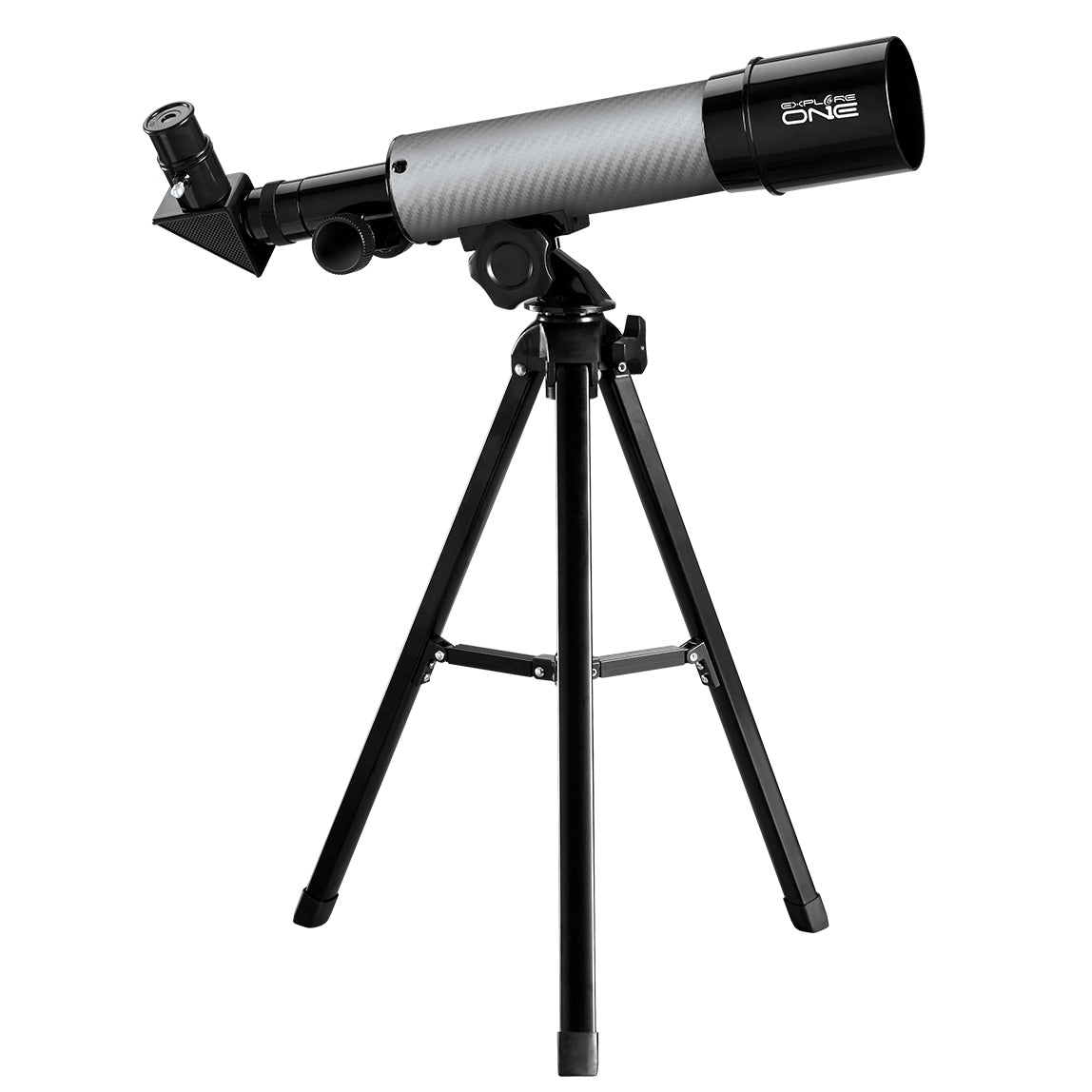 Explore One CF350 50mm Refractor — Silver Carbon Fiber Beginner Telescope on AZ Mount