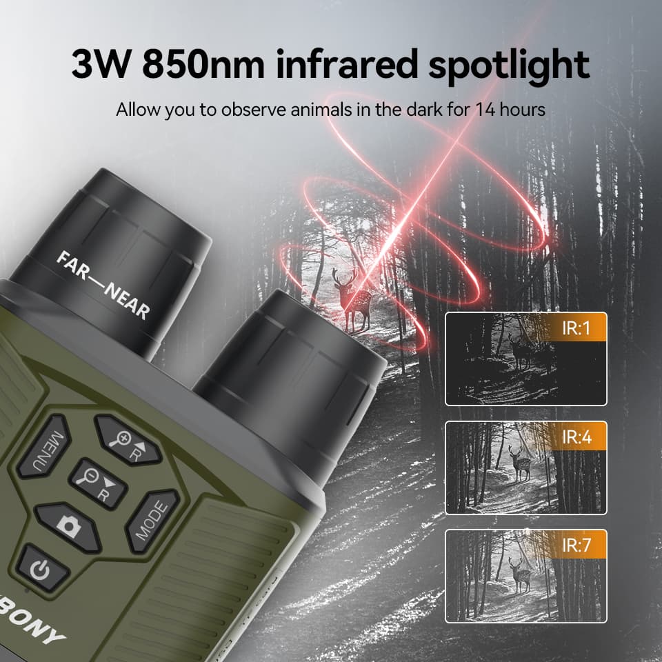 SX31 Night Vision Binoculars 4K Digital Infrared Green Goggles for Hunting, Bird Watching, Wildlife Observation, Night Fishing Camping