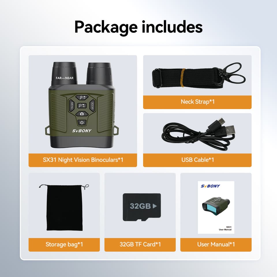 SX31 Night Vision Binoculars 4K Digital Infrared Green Goggles for Hunting, Bird Watching, Wildlife Observation, Night Fishing Camping