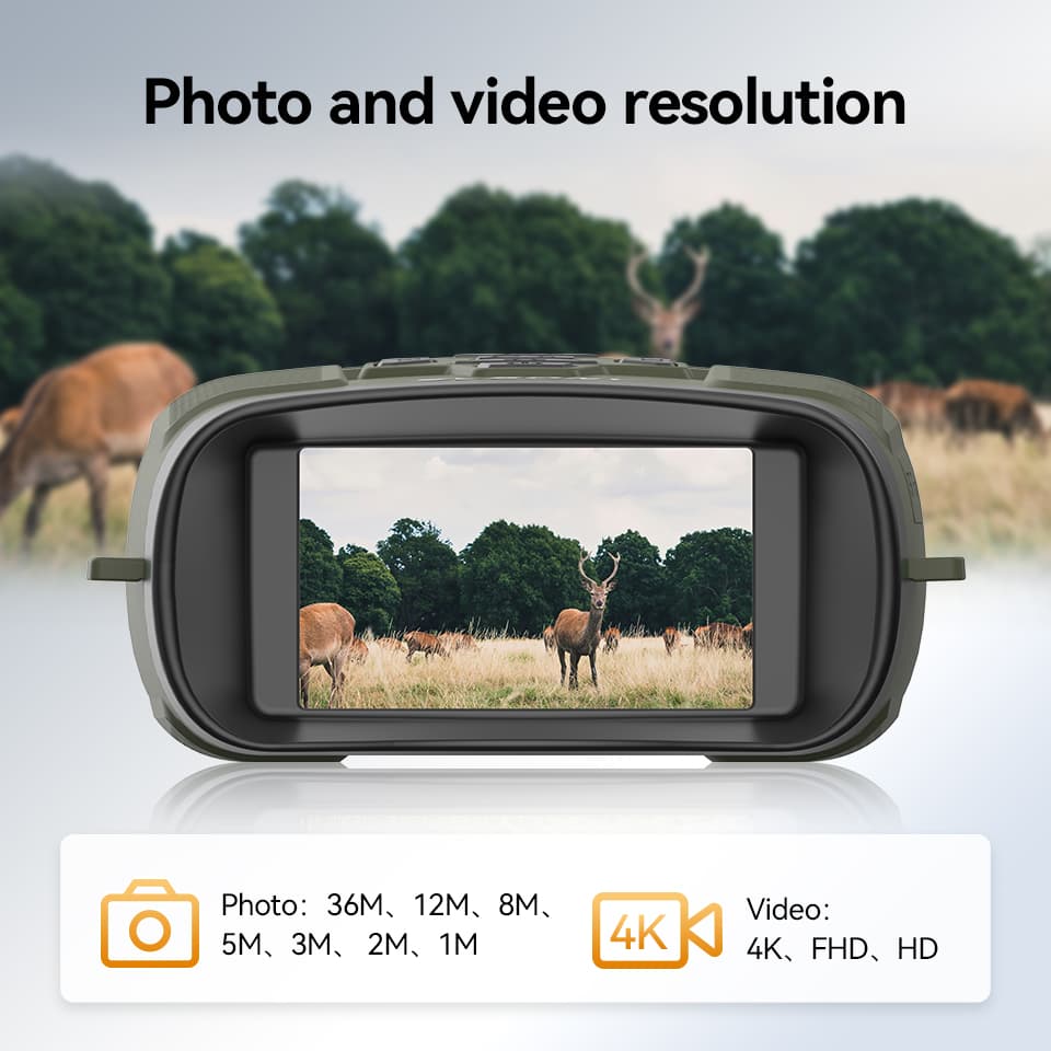 SX31 Night Vision Binoculars 4K Digital Infrared Green Goggles for Hunting, Bird Watching, Wildlife Observation, Night Fishing Camping