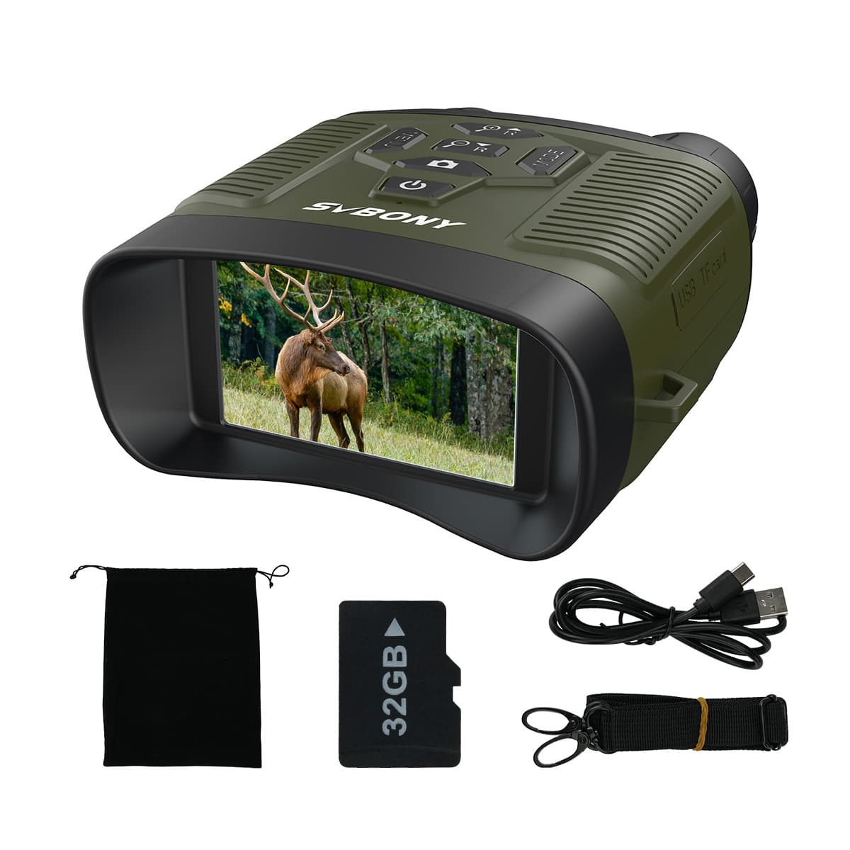 SX31 Night Vision Binoculars 4K Digital Infrared Green Goggles for Hunting, Bird Watching, Wildlife Observation, Night Fishing Camping