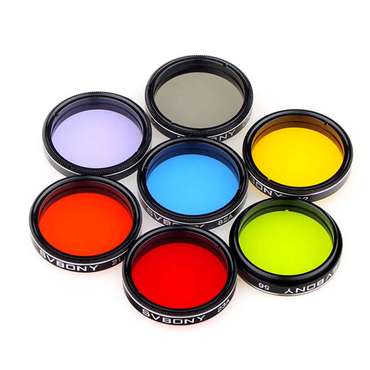 SV155 1.25 inch 7-Piece Filters Set for Moon Viewing Telescope Filter